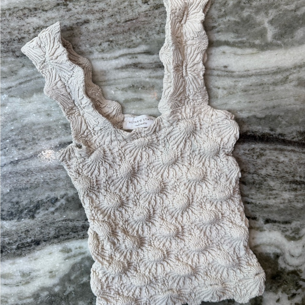 Altar'd State Cream Smocked Tank Top
Size S/M - Picture 2 of 3